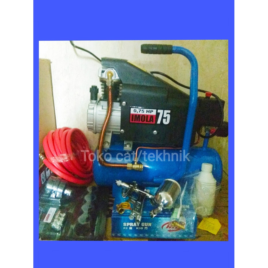 Kompresor imola lakoni 075Hp   Lakoni 3 4   set spray gun dan selang