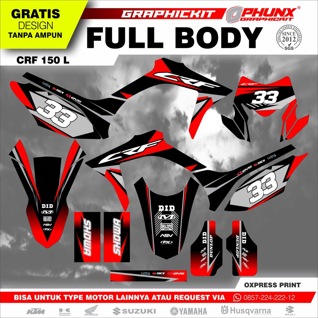 Stiker Decal Honda CRF 150 L Custom 33 Full Body Sticker Custom