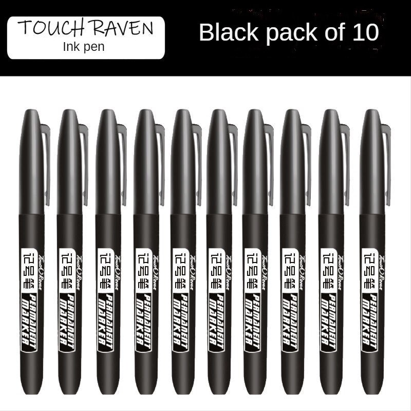 Touch Raven Spidol Permanent Marker Waterproof Ink 10 PCS - 9500 - Black