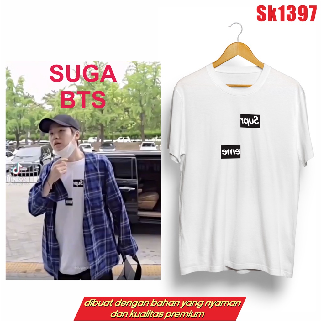 MURAH!!! KAOS KPOP SUGA SUPRIME KEPOTONG SK1397 UNISEX COMBED 30S