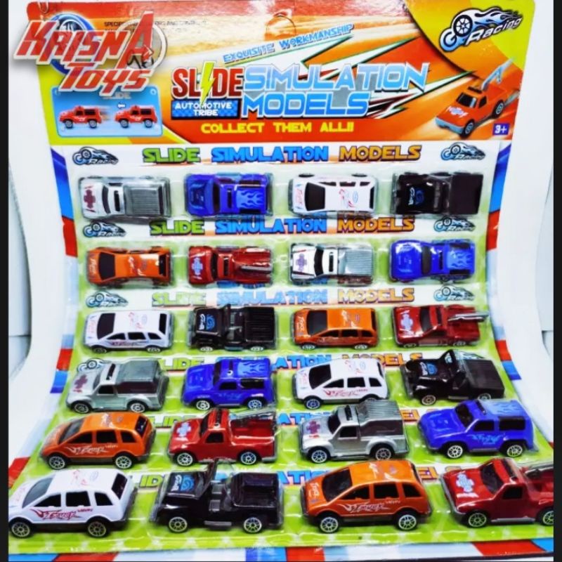 MAINAN ANAK MOBIL MINI SIMULATION MODELS/MINI CAR DIECAST/MOBIL MINI MURAH isi 24 pcs/Lembar