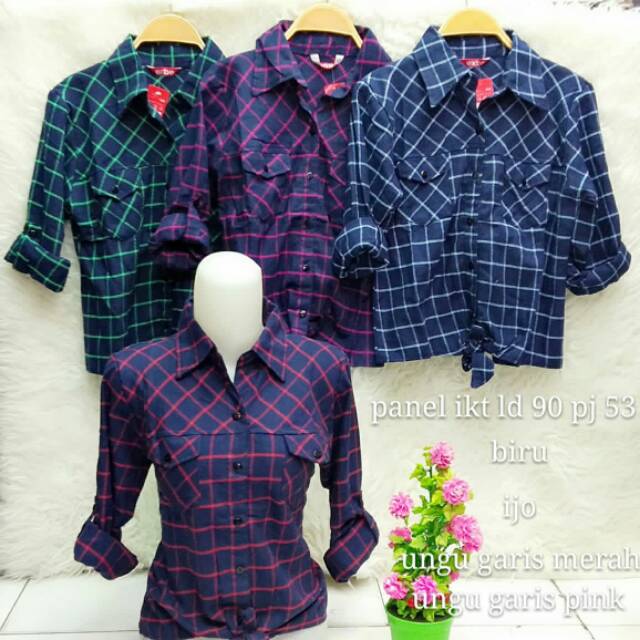 KEMEJA PANEL KOTAK IKAT