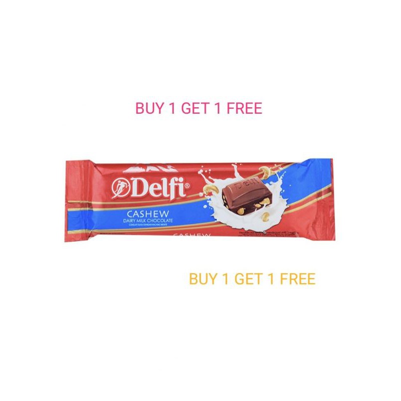 Coklat Delfi Cashew Buy 1 Get 1 - Dairy Milk Chocolate