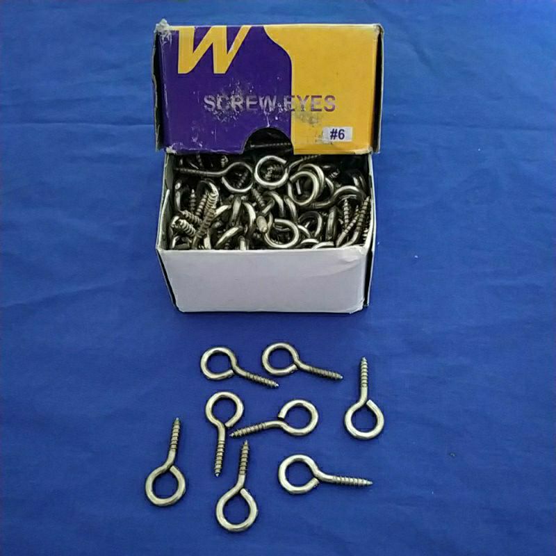 Skrup Gantung Tutup no 6/ Screw Eyes isi 5 pcs