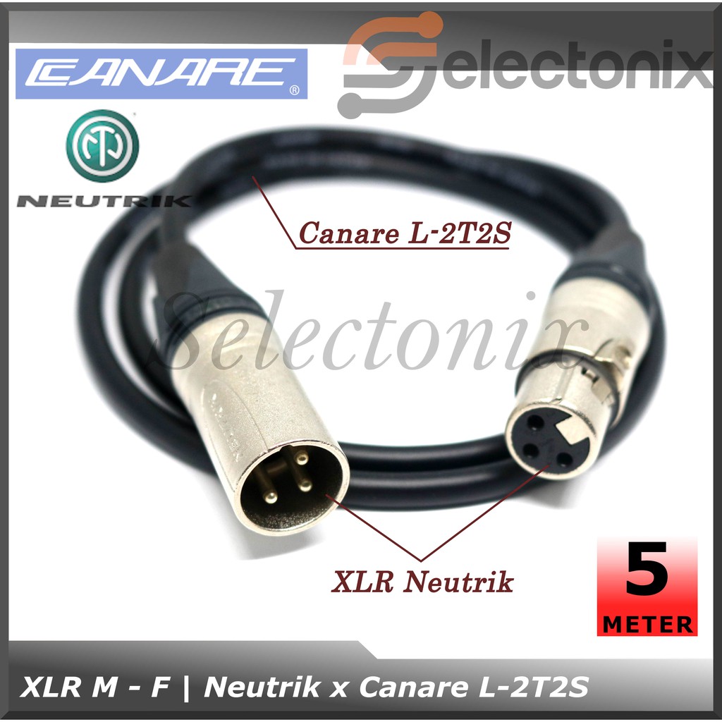 Kabel Mic XLR Male - Female | Neutrik x Canare [5m]