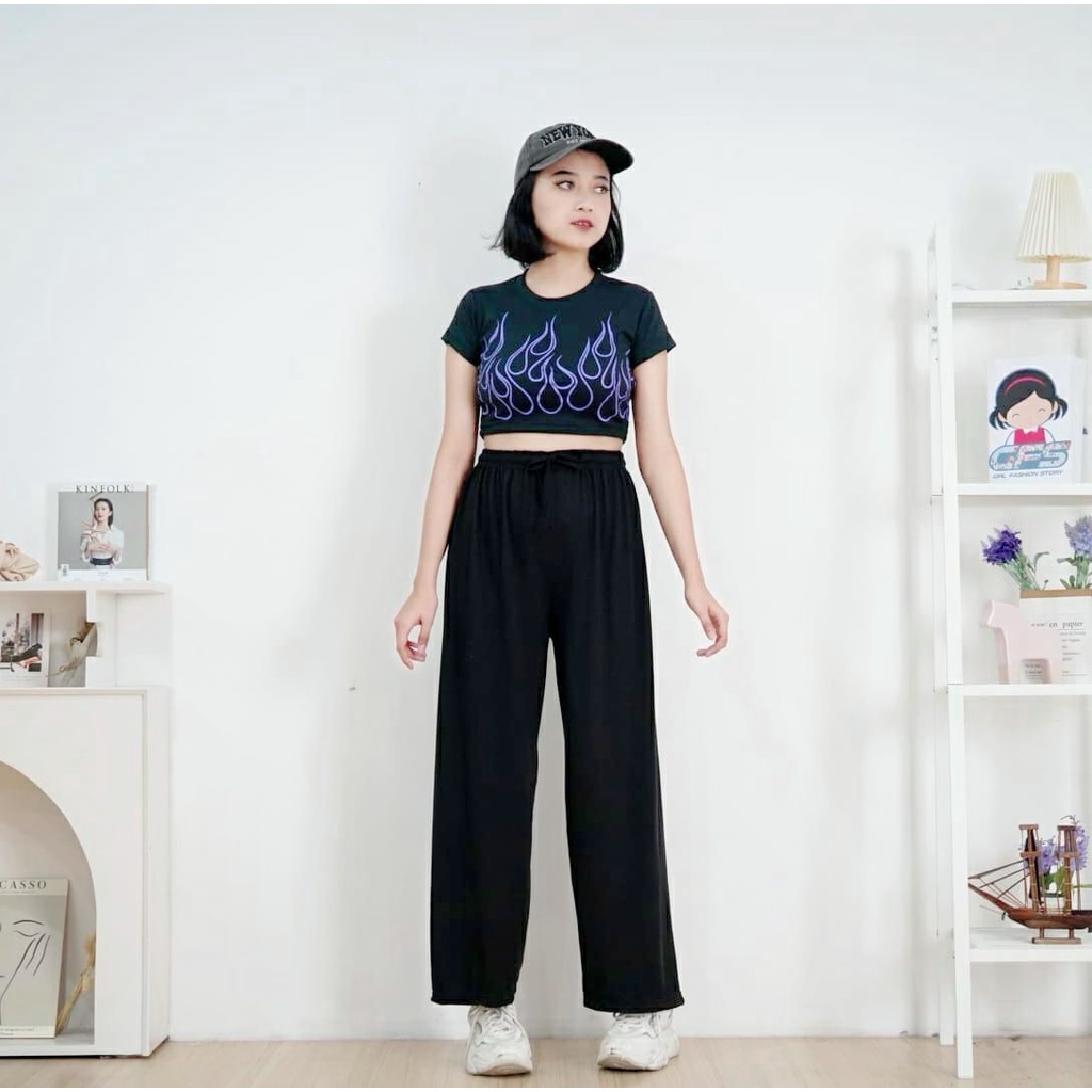 BEFAST - ZFS OOTD Wanita Celana Panjang ACIKA / RILEY COMFY KULOT NYAMAN FULL KARET / Celana Panjang Wanita / Celana Kulot Banyak Warna / Kulot Terlaris / Celan Trendy / Celana Panjang Kulot Viral Di TikTok