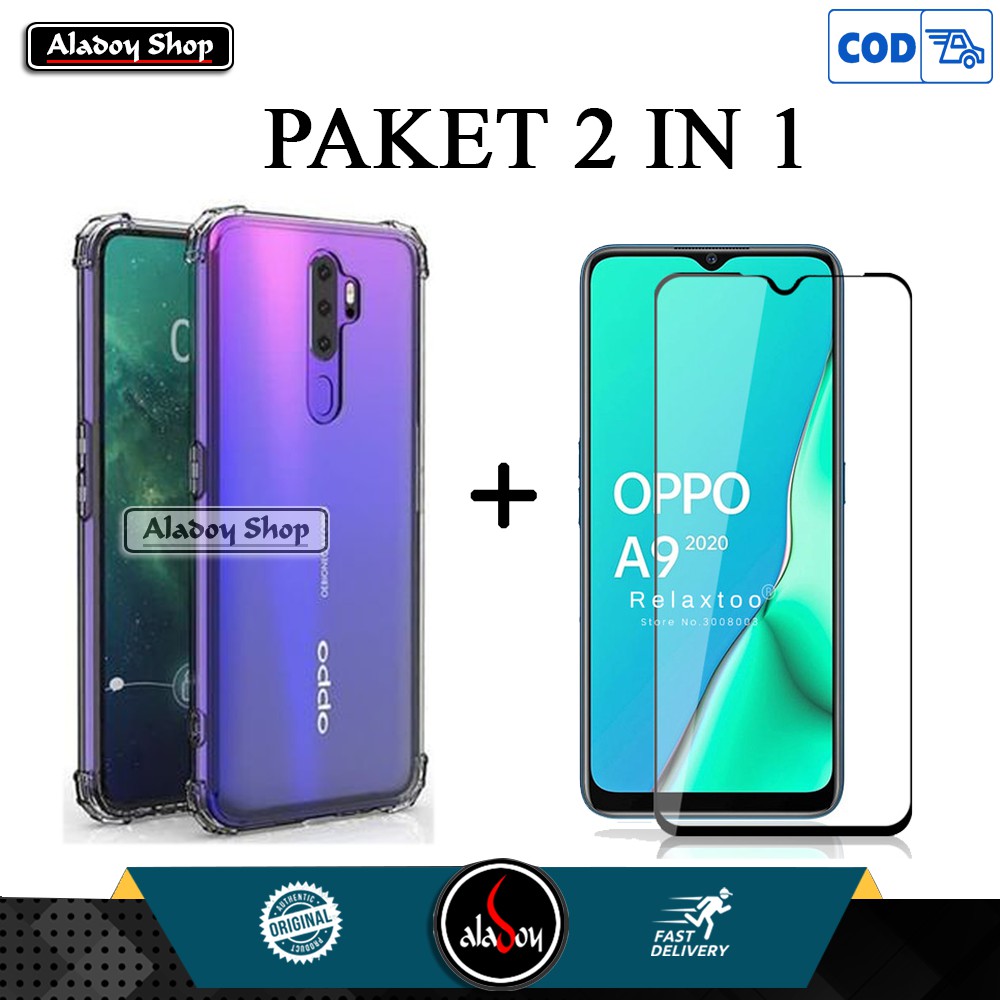 Case Oppo A9 2020 Soft Case Anti Crack Casing Free Tempered Glass Oppo A9 2020