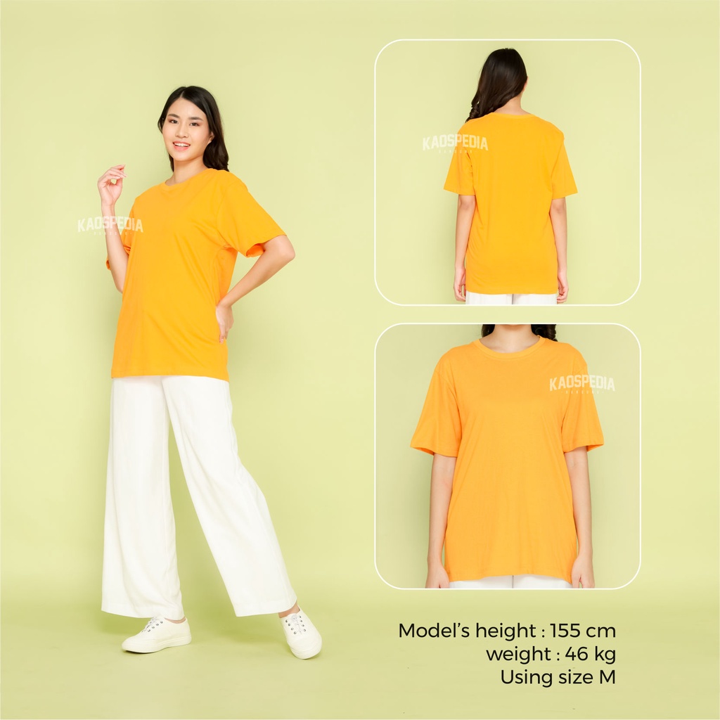 Kaos Polos Cotton Combed Lengan Pendek Premium 30s Pria Wanita Kaospedia Bandung-MUSTARD