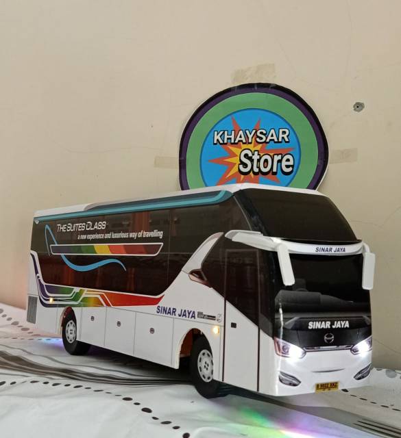 Miniatur Bus bis suite class sinar jaya SR2  Plus lampu