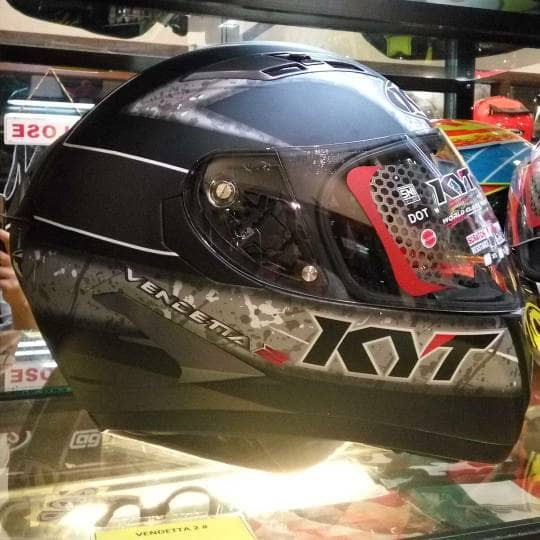 HM-1787 Helm Kyt Vendetta 2 Black White Doff Vendeta Dop Fullface Murah