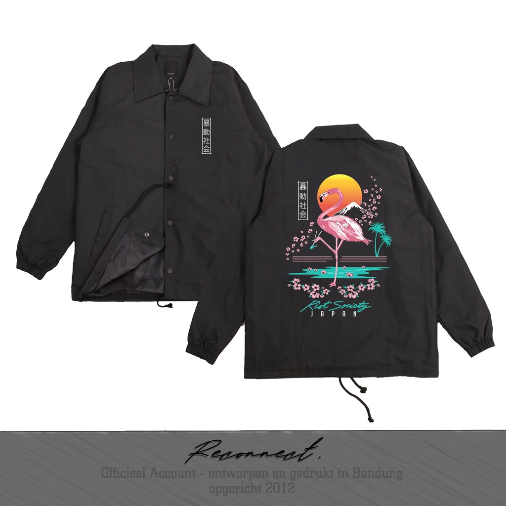 Reconnect Coach Jacket Japan Riot Society Flamingo - Unisex