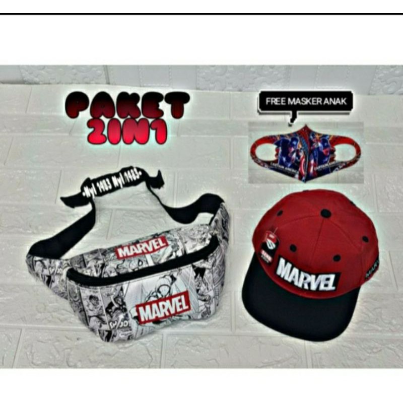 TAS BAHU ANAK/WAISTBAG AVANGER MARVEL 2-10TAHUN