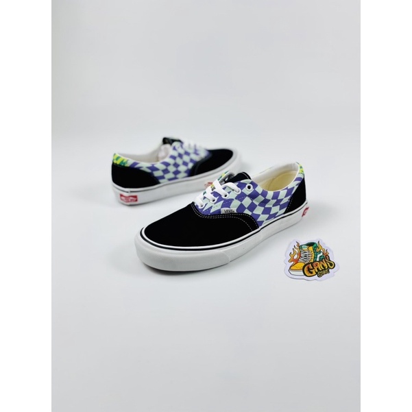 Vans era twist warp checker black bay
