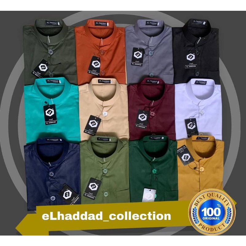 baju koko haibah lengan panjang polos eLhaddad