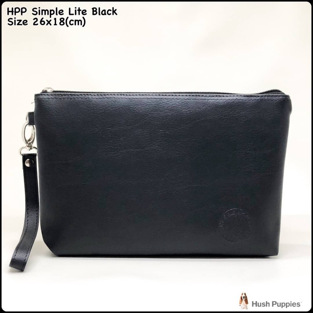 Tas Dompet Pria Handbag Clutch HUSH PUPPIES SIMPLE LITE BLACK HITAM Import Tas Cowok Murah