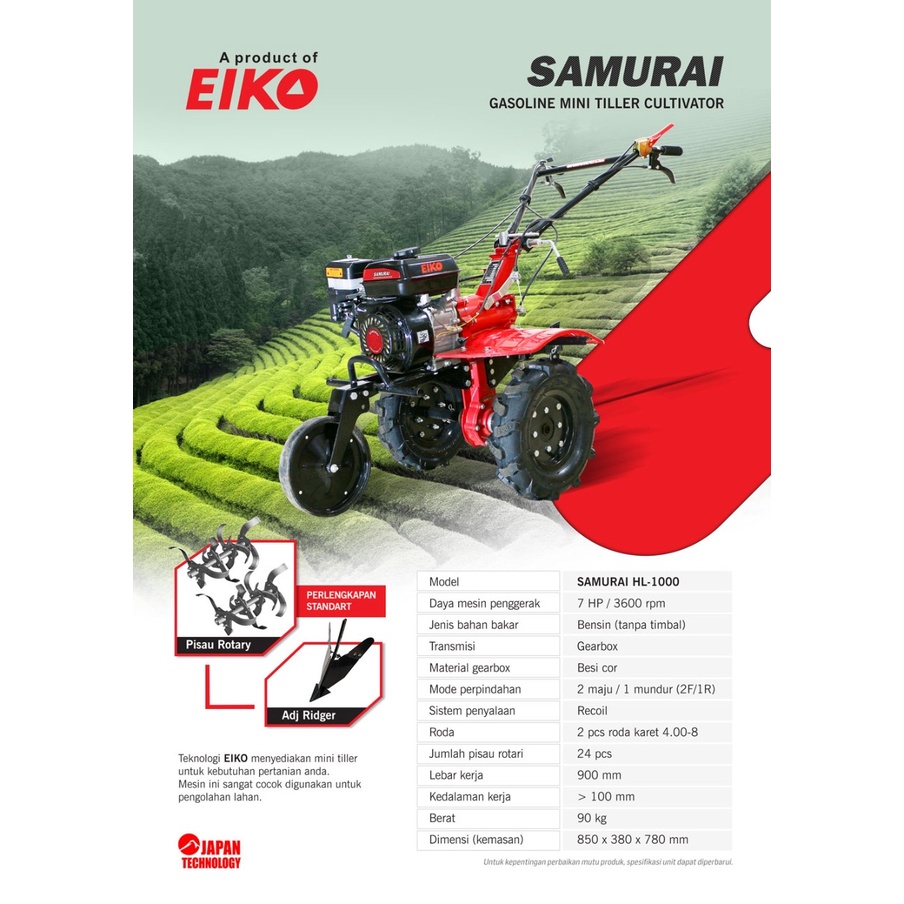 Hand traktor Cultivator Mini Traktor Mini SAMURAI