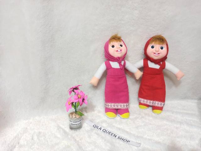 Boneka marsa marsha muka karet murah