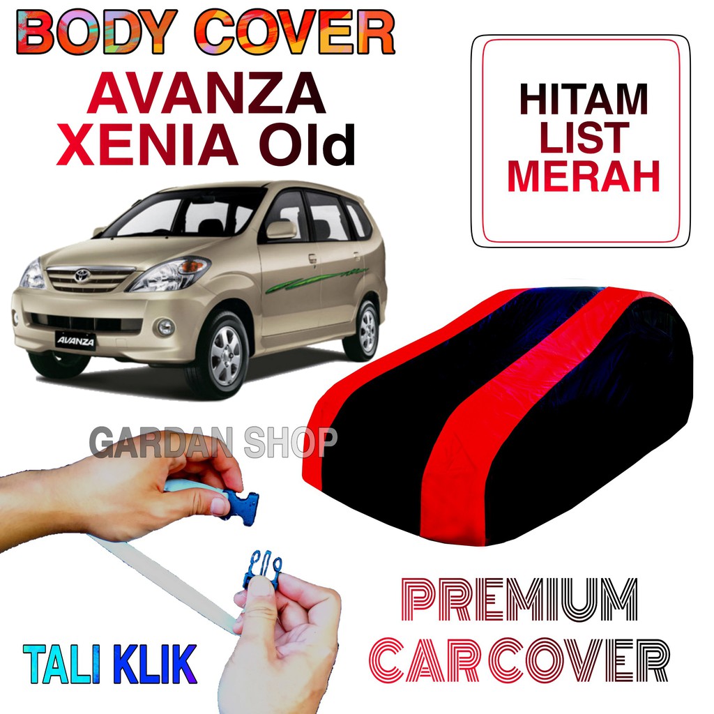 Sarung Mobil AVANZA XENIA OLD List MERAH Body Cover Penutup Avanza Xenia Old PREMIUM Red