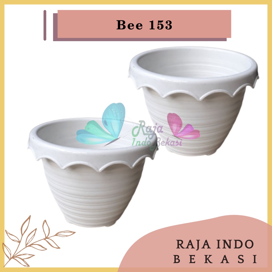 Pot Bunga Tanaman Taiwan Bee 153 Putih Mirip Tawon / Plastik / Pot Kaktus