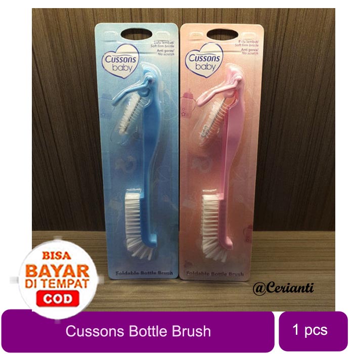 [SIKAT BOTOL SUSU &amp; MINUM PREMIUM] CUSSONS BABY FOLDABLE BOTTLE BRUSH / SIKAT BOTOL BAYI_Cerianti