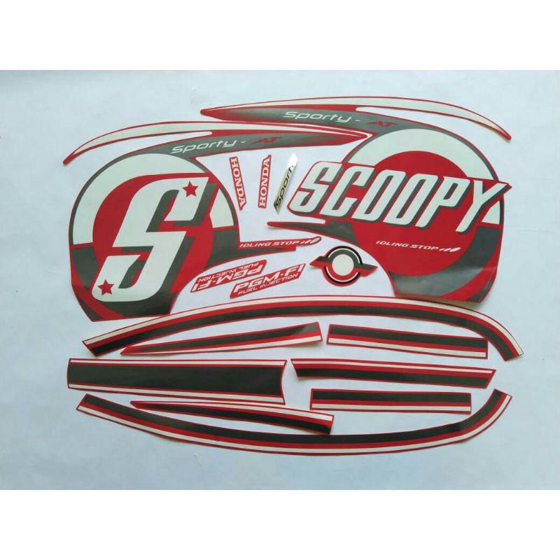 stiker striping list body honda scoopy 2015 merah
