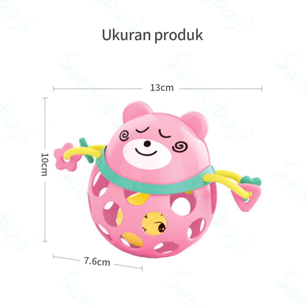 Sweetybayi Bayi Soft Teether Rattle Mainan Anak Handbell Gigitan Molar Silikon