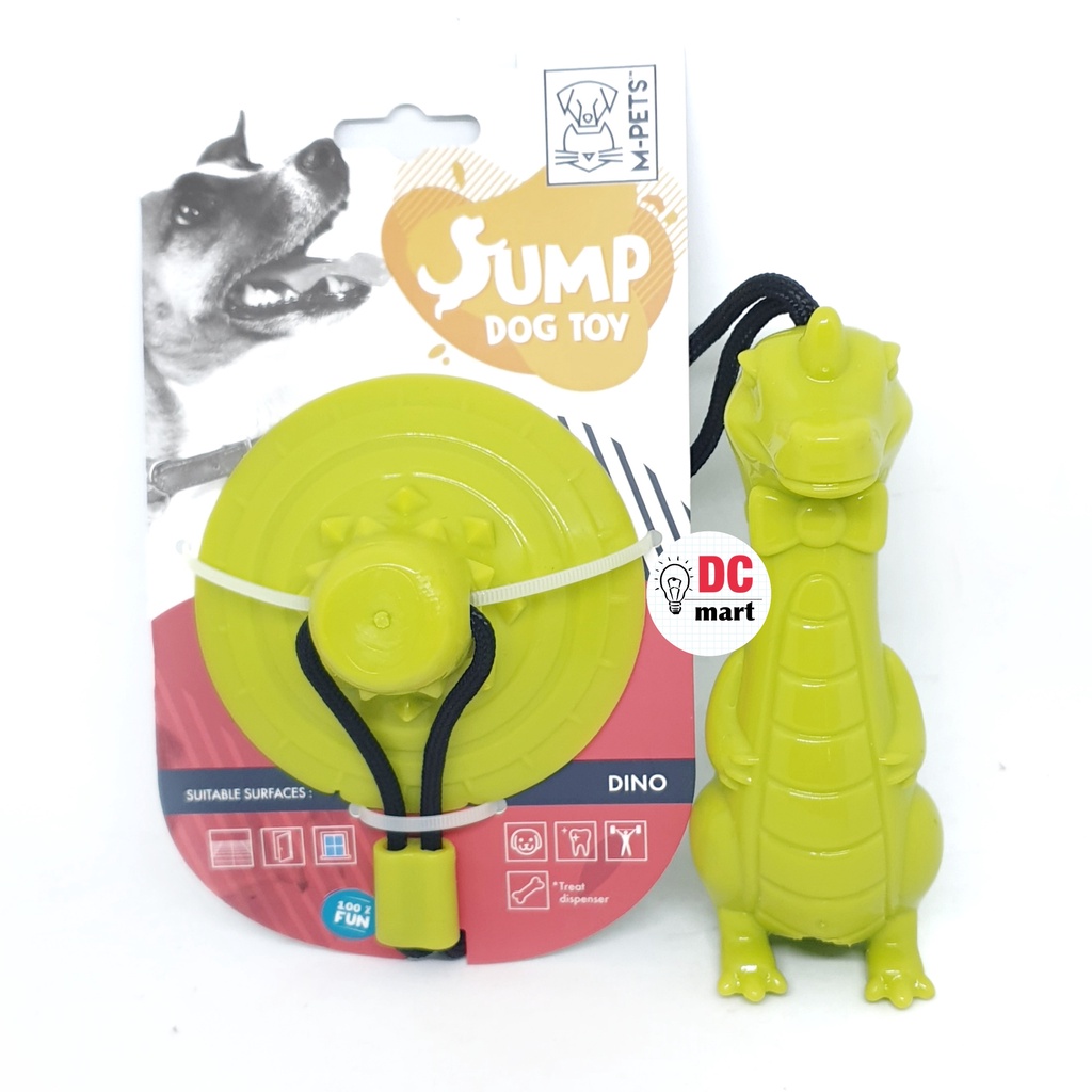 M-Pets JUMP DOG TOY DINO with Suction Cup / Mainan Hewan Anjing Pet Toys Dog Treat