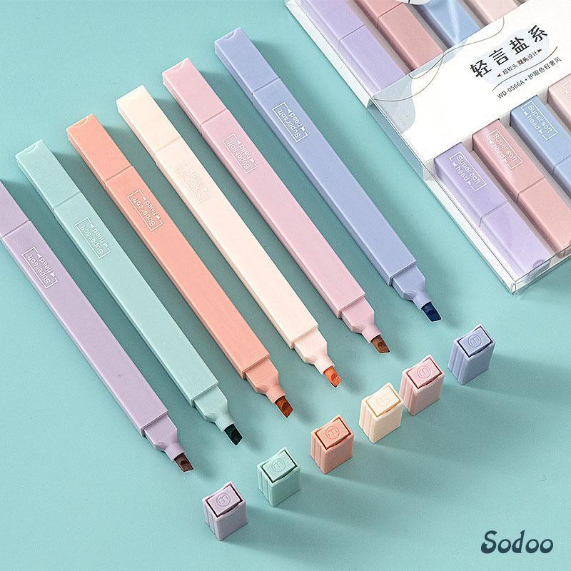 

Morandi 6 Pcs/set Berwarna Neon Pena Kepala Ganda Pena Stabilo Seni Spidol Siswa Spidol Anak Alat Tulis - SO