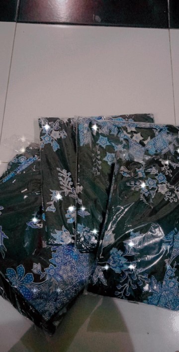 Couple Batik Keluarga Sania Ruffle Ori Ndoro Jowi Dnt Dnt Cibulan Biru