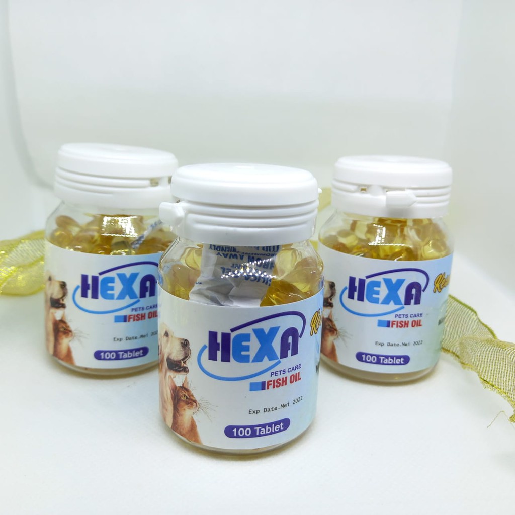 Hexa Fish Oil isi 100 Tablet - Untuk KucingIAnjingIKelinci