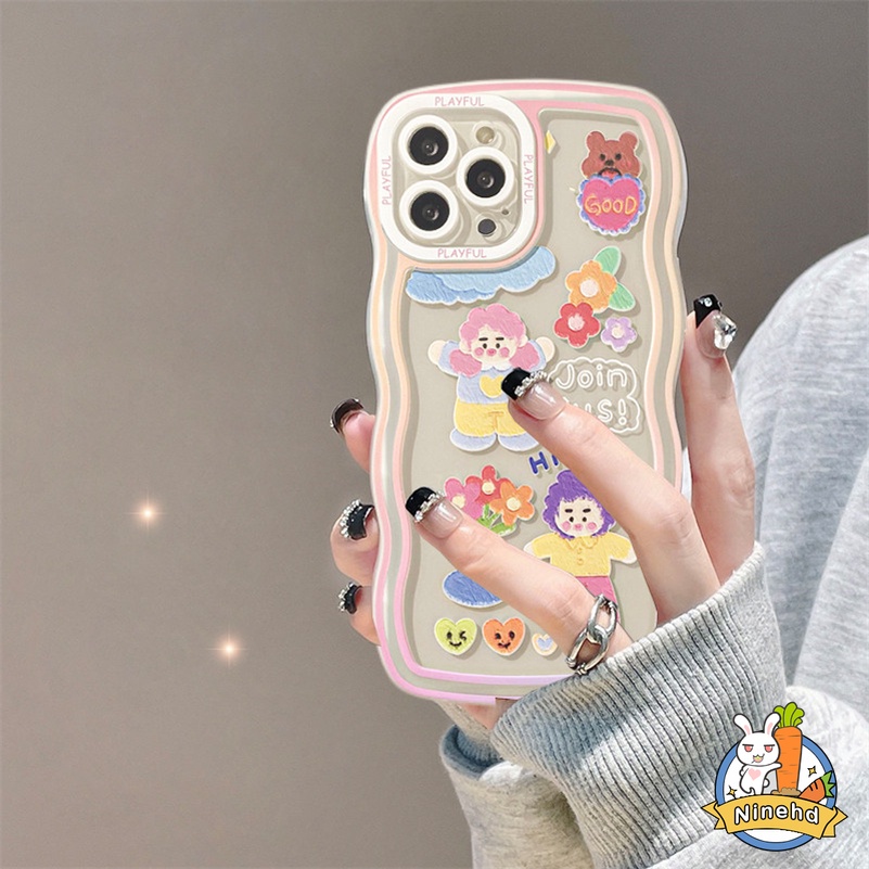 Soft Case TPU Transparan Motif Doodle Perempuan &amp; Laki-Laki Untuk iPhone 13 12 11 Pro Max X Xr Xs Max SE 8 7 6 6s Plus
