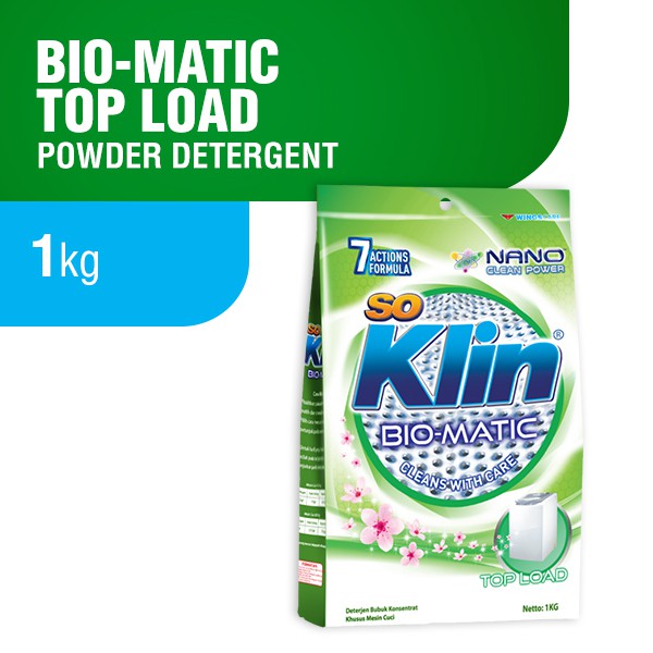 So Klin Bio Matic Top Load Powder Deterjen 1kg Bag