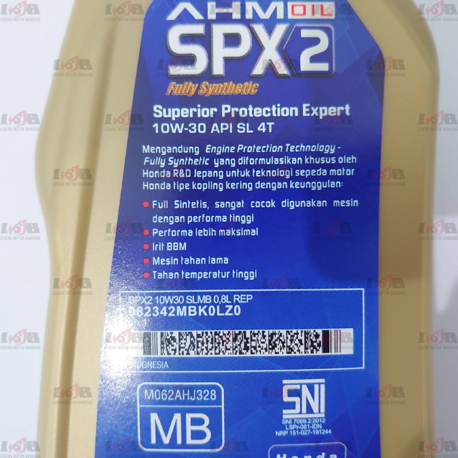 SPX2 Mesin Motor Matic AHM SPX 2 10w30 Oli Full Synthetic 4AT 0,8L