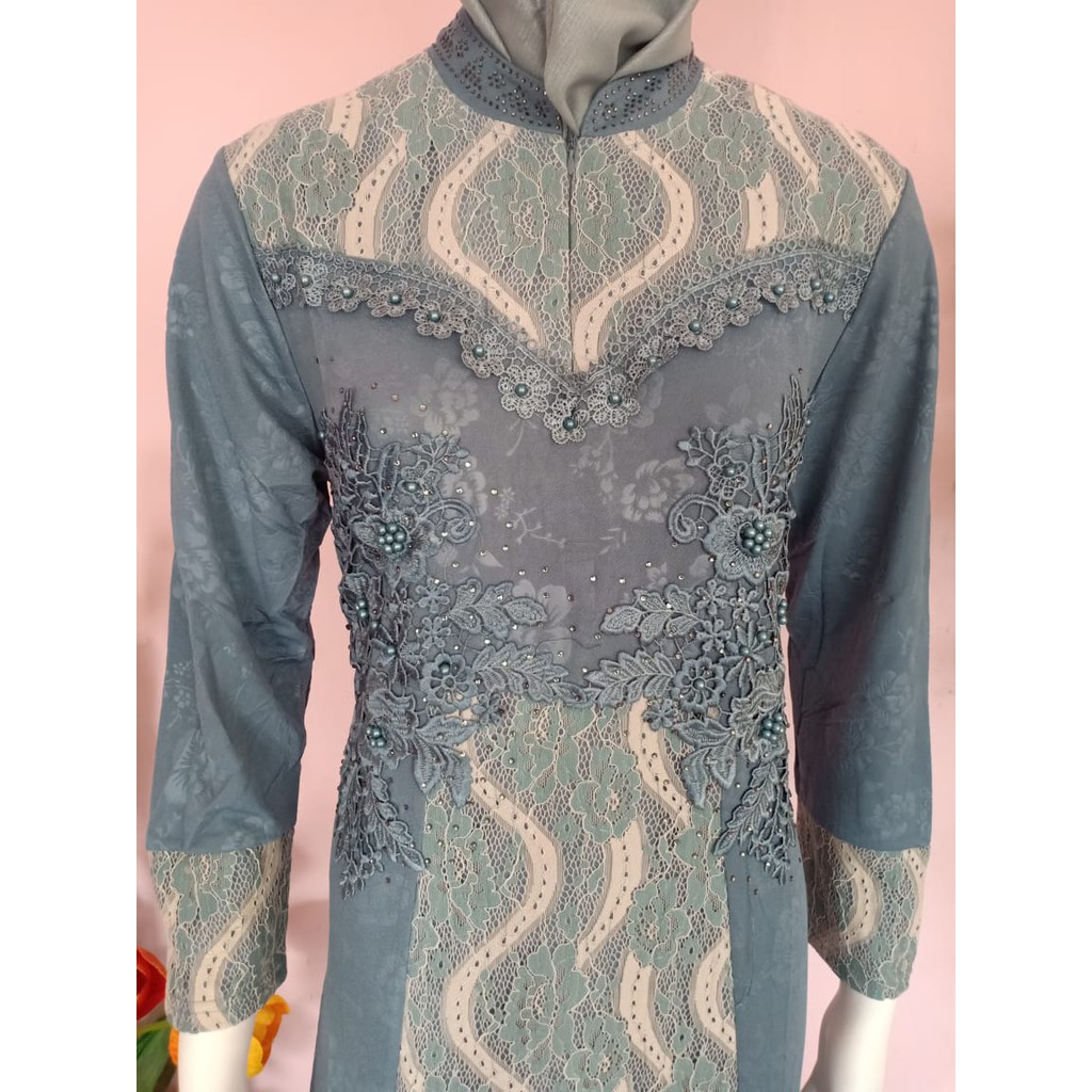 gof GAMIS BROKAT Baju Muslim Wanita Dress Wanita Pakaian Muslim Wanita - 620