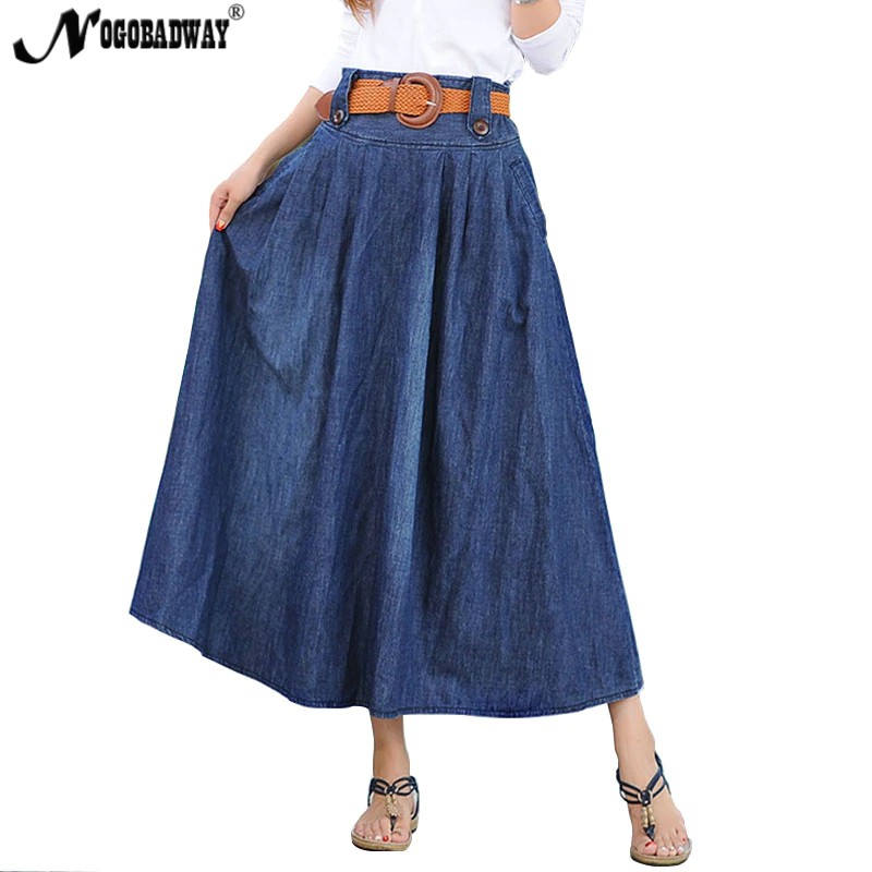 denim long skirts
