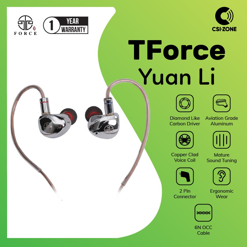 TForce Yuan Li 10MM DLC Single Dynamic Driver In Ear Earphone