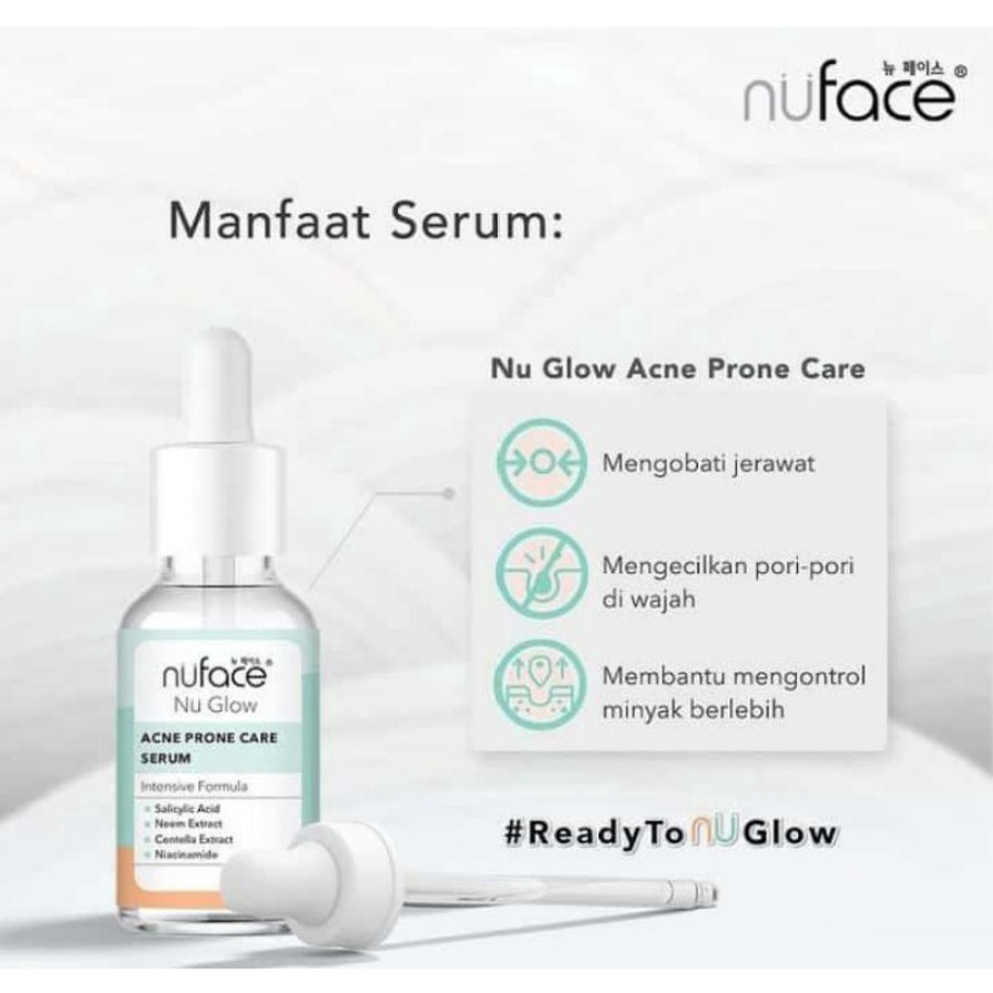 Nuface Nu Glow Face Serum 20 mL YOUTHFUL ANTI AGING / BRIGHTEN & SUPPLE / ACNE PRONE CARE-ACNE PRONE CARE