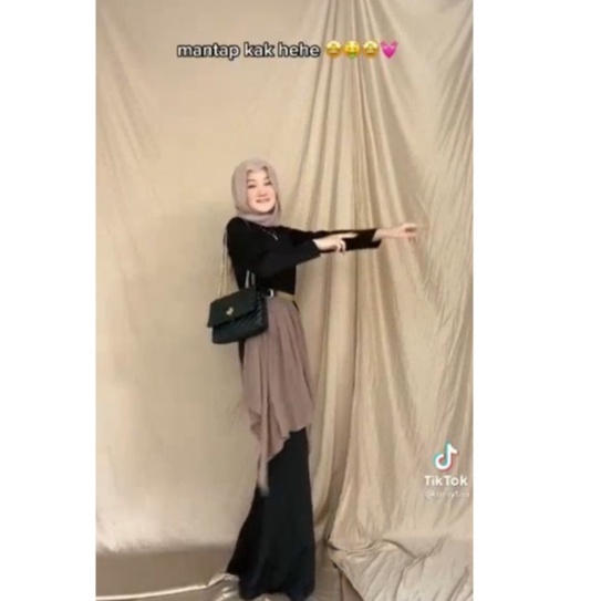 Long Dress Athena Gamis Titanium Scuba Combi Baby Doll Baju Kondangan 70751 Belt Dijual Terpisah