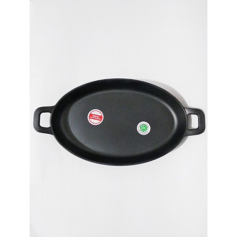 P7309A Piring saji restoran melamin model oval gagang kuping 9inch - Bukan alat masak - Piring Oval Melamine