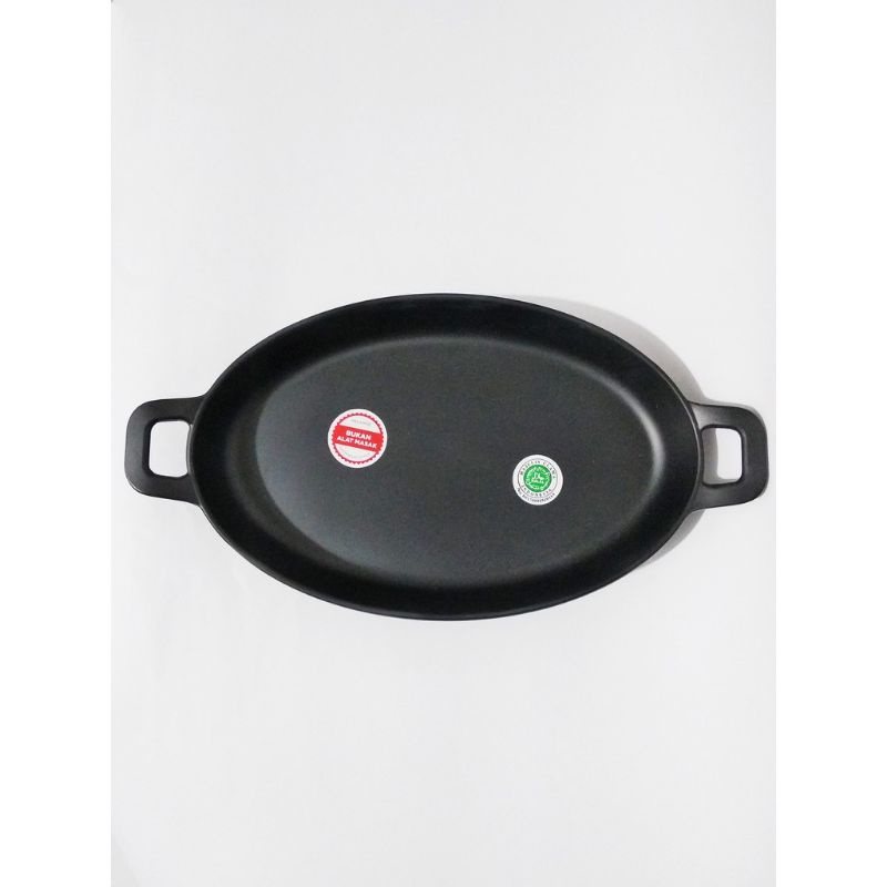 P7309A Piring saji restoran melamin model oval gagang kuping 9inch - Bukan alat masak - Piring Oval Melamine