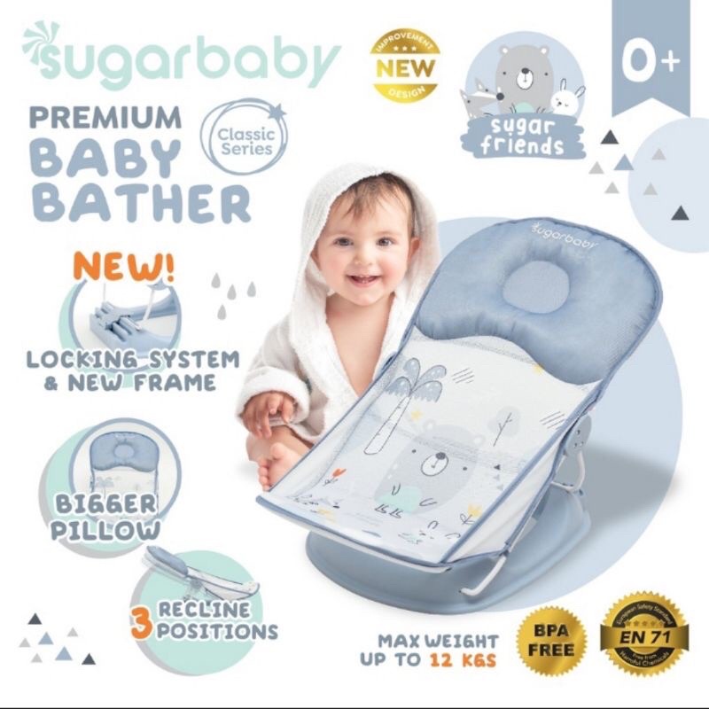 Sugar Baby - Baby Bather Premium Classic &amp; Fun Series Dudukan Tempat Mandi Bayi