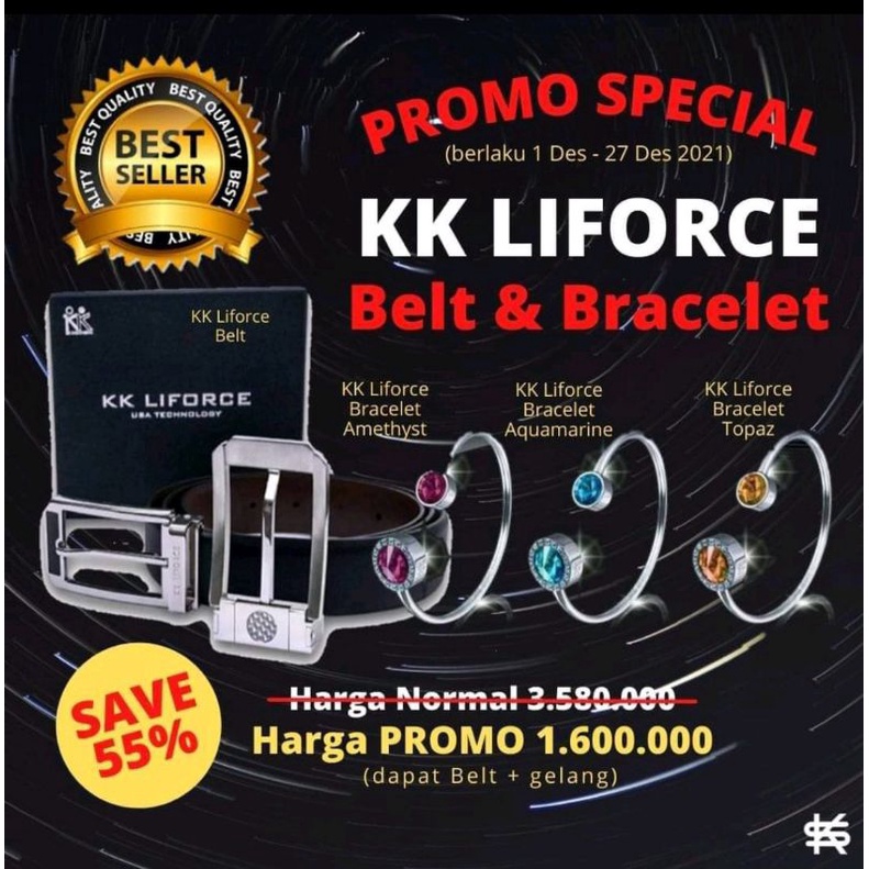 Sabuk Kulit Kesehatan Pria KK Liforce Belt 125 cm Premium Leather + FR