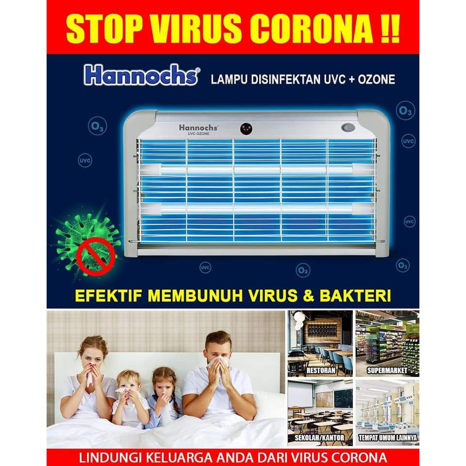 HANNOCHS Lampu Disinfektan UVC + OZONE - 30 WATT