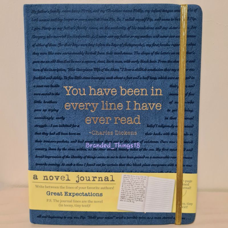 

Notebook Novel Journal Charles Dickens Great Expectation Book Notes Original Deboss Emboss Cover Small Word Lines Blue Cover Buku Tulis Garis Huruf Original