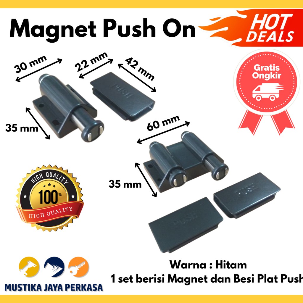 Magnet Single Magnet Double Push Kunci Magnet Lemari Kaca Push Open - Single