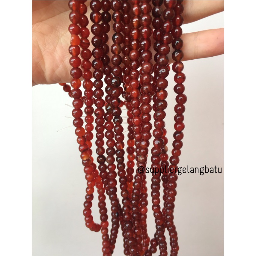 rare manau merah red garnet natural stone 6mm limited edition akik bahan renceng batu alam fashion