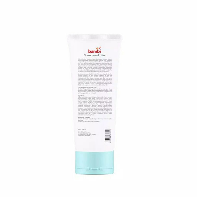 Bambi Baby Sunscreen Lotion 100ml - Sunblock Bayi 6M+ - Bambi Sun Blok Sun Screen Anti UV Bayi Anak