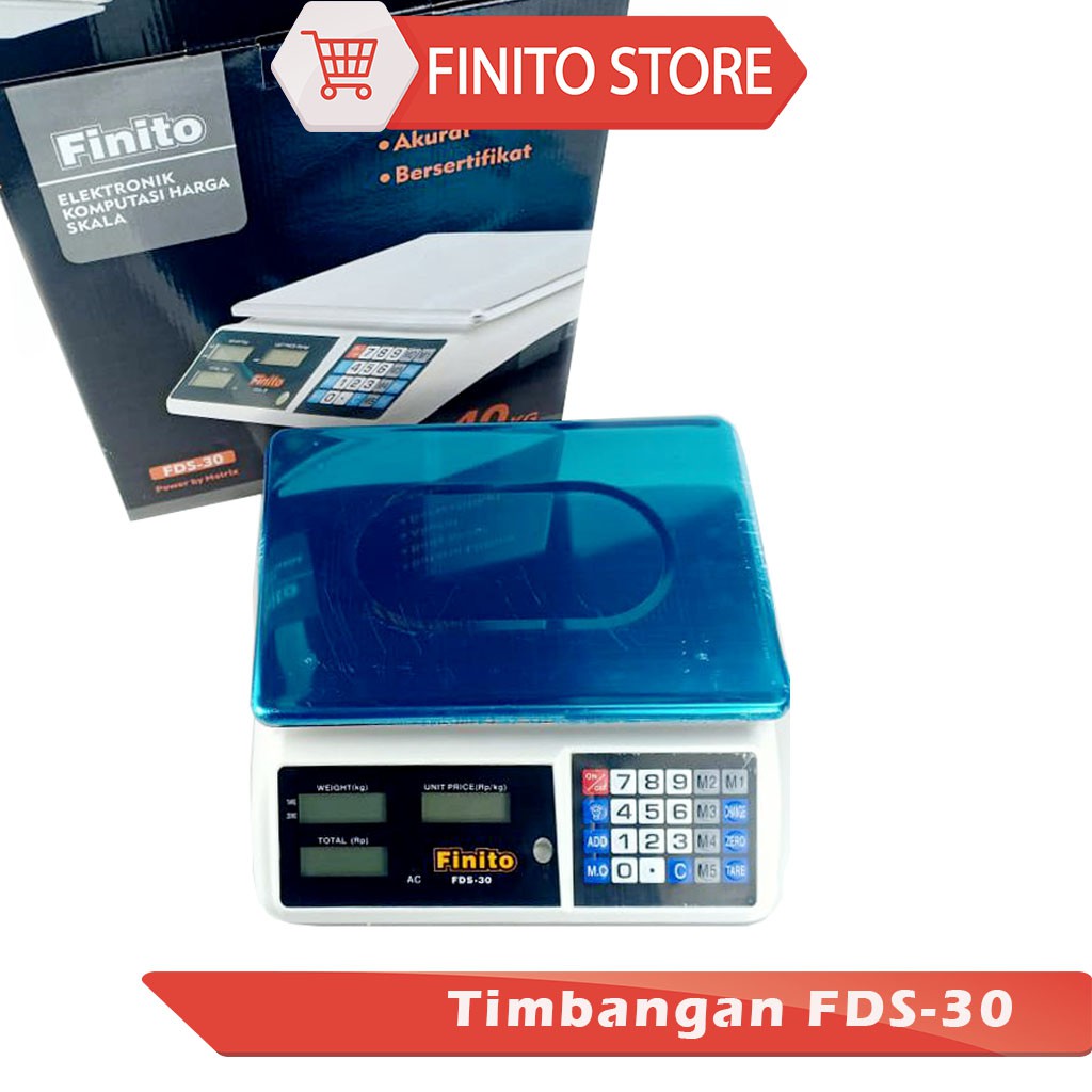 Timbangan Digital 30kg Double Display/Timbangan Buah Finito FDS30 dus hitam, Garansi 1 Tahun