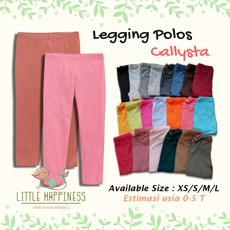 Legging Callysta Warna Polos Size XS-L (0-5tahun) Legging Callysta Murah