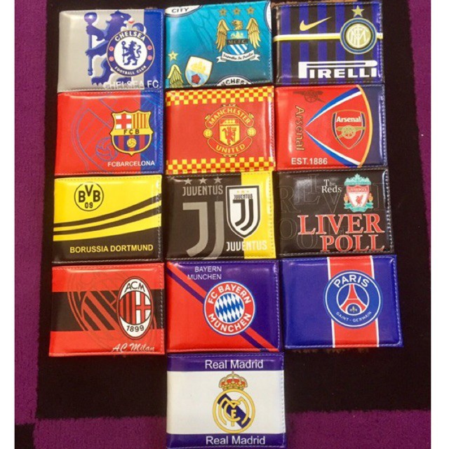 [AHLMN] Dompet bola, tim kesayangan di sakumu. bahan kulit PU model lipat dua #dompet #dompetanak